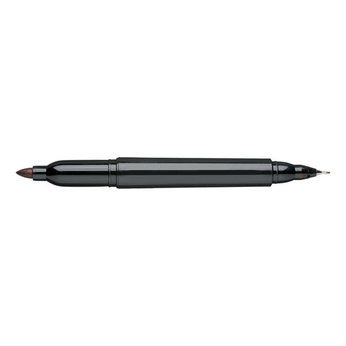 5 Star Twin Tip Permanent Marker 1.5mm And 0.4mm Line Black – (Pack of 12)