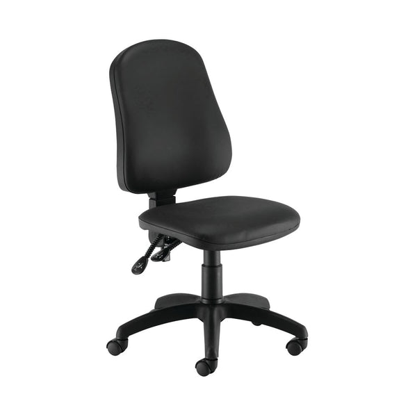 First Calypso Operator Chair 640x640x985-1175mm 2 Lever Leather Look Black Kf90959