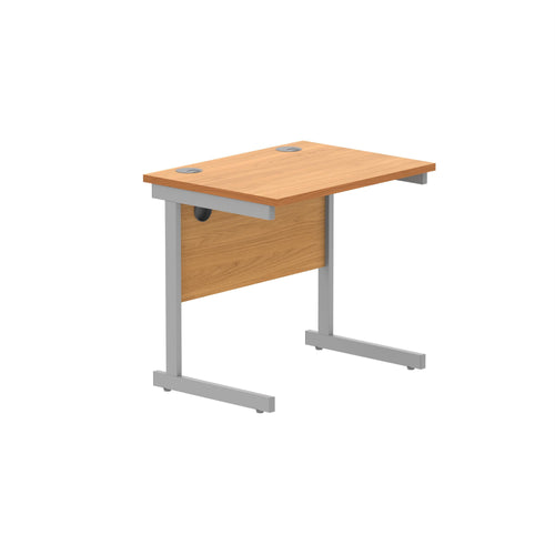 Astin Rectangular Single Upright Cantilever Desk 800x600x730mm Beech/silver Kf800044