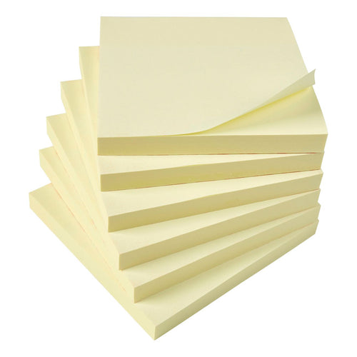 5 Star Sticky Notes Removable Yellow 76x76mm – (Pack of 12)