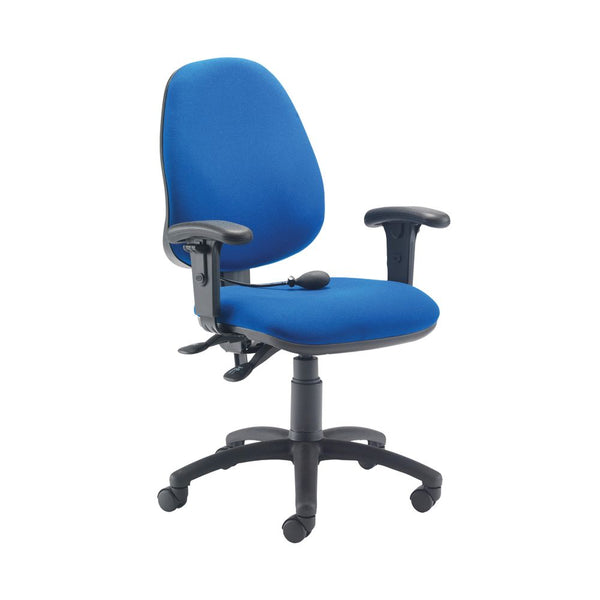 First High Back Posture Chair With Adjustable Arms 640x640x990-1160mm Blue Kf839325