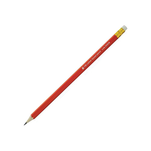 5 Star Pencil With Eraser HB Red Barrel – (Pack of 12)