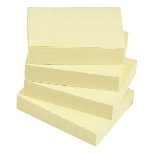 5 Star Sticky Notes Repositionable Yellow 38x51mm – (Pack of 12)
