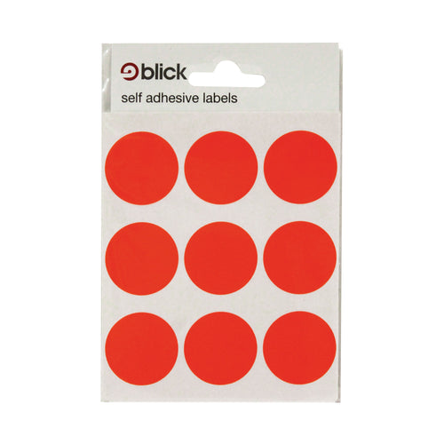 Blick Coloured Labels In Bags Round 29mm Dia 36 Per Bag Red – (Pack of 720)
