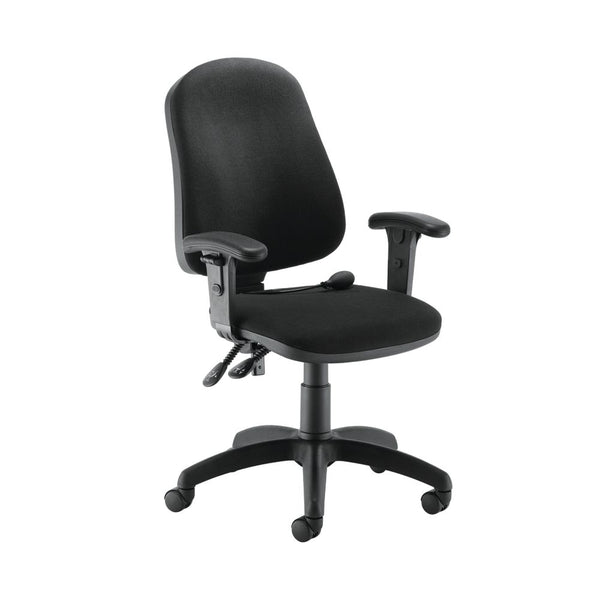 First Calypso Operator Chair With Lumbar Pump With Adjustable Arms 640x640x990-1160mm Black Kf822912