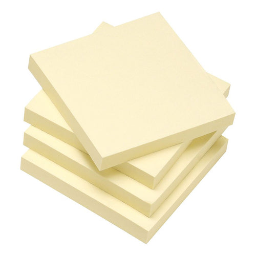 5 Star Recycled Sticky Notes Removable Yellow 76x76mm – (Pack of 12)