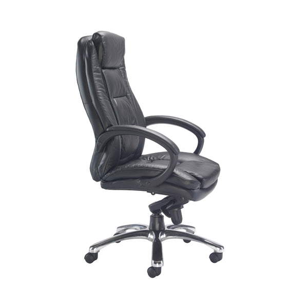 Avior Tuscany High Back Executive Chair 690x780x1140-1220mm Leather Black Kf72583