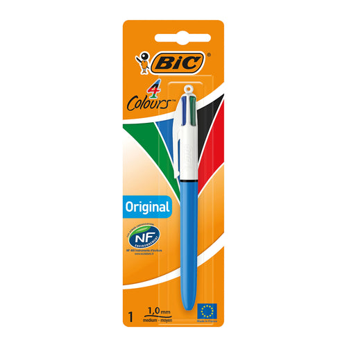 BIC 4 Colours Retractable Ballpoint Pen Black/Blue/Red/Green – (Pack of 10)