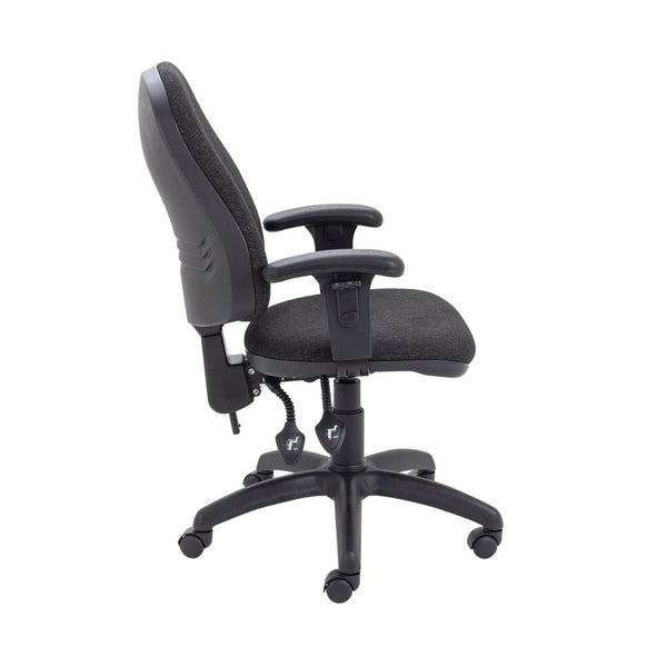 First High Back Operator Chair With T-adjustable Arms 640x640x985-1175mm Charcoal Kf839244