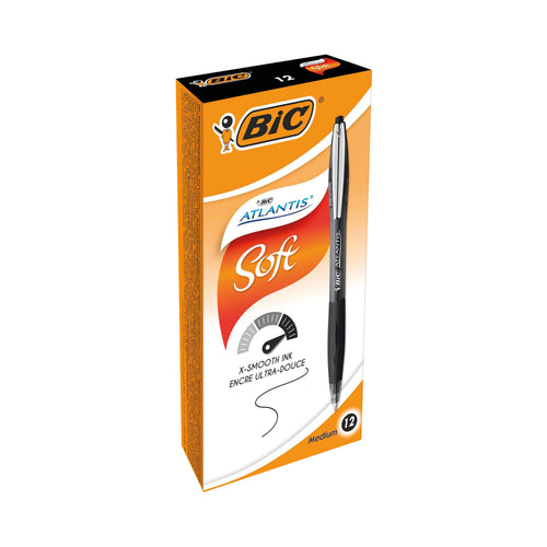 Bic Atlantis Premium Ballpoint Pen Medium Black – (Pack of 12)