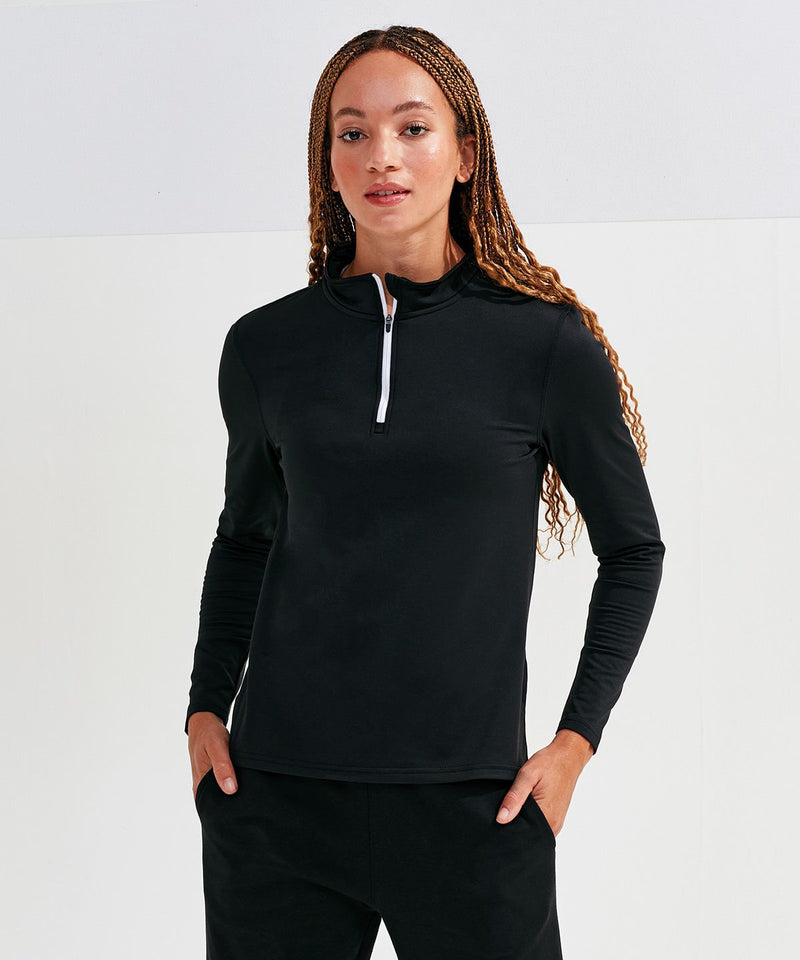 Tri Dri Womens Recycled Long Sleeve Brushed Back Zip Top - TR121