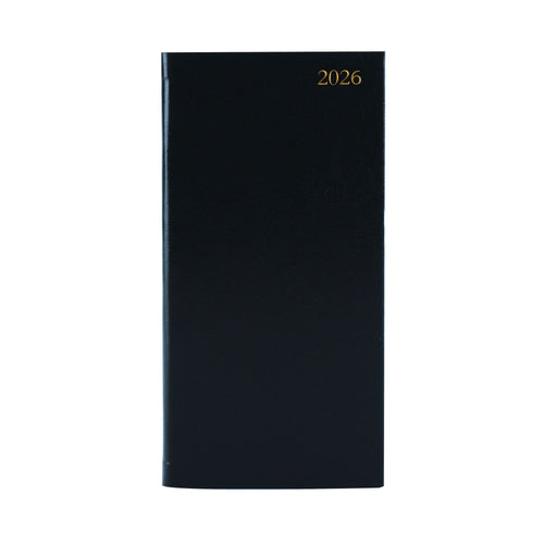 5 Star Slim Desk Diary Portrait Week To View Black 2026 Kf1bk26