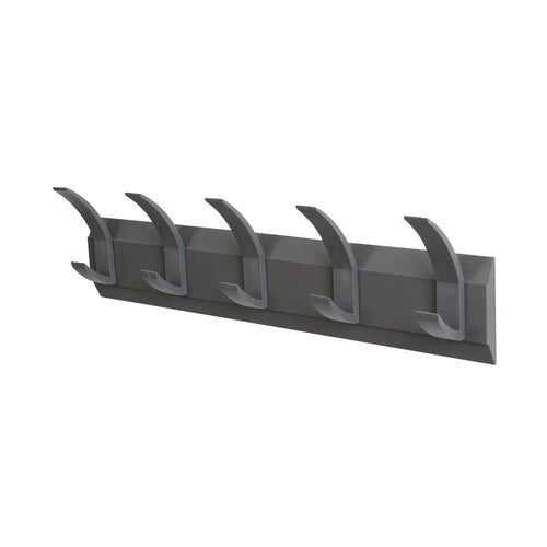 Acorn Wall Mounted Coat Rack With 5 Hooks 610x57x1200mm Grey 319875