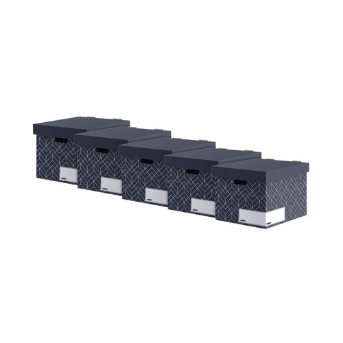 Bankers Box Decor Storage Box Urban Midnight Blue – (Pack of 5)