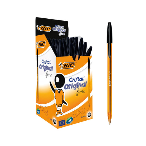 Bic Cristal Fine Ballpoint Pen Black – (Pack of 50)