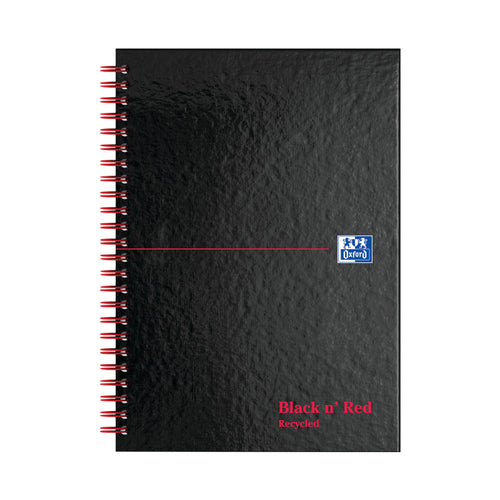 Black N Red Wirebound Recycled Ruled Hardback Notebook A5 – (Pack of 5)