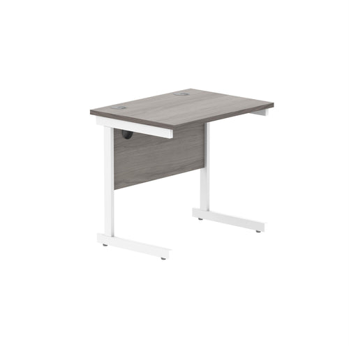 Astin Rectangular Single Upright Cantilever Desk 800x600x730mm Grey Oak/white Kf800072