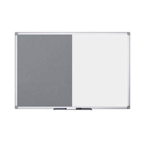 Bi-office Maya Combination Board Grey Felt/drywipe Surface 90x60cm Xa0320170