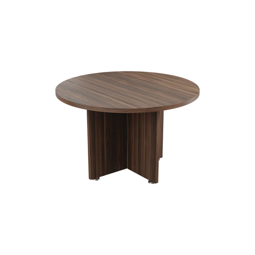 Avior Executive Circular Meeting Table 1200x1200x750mm Dark Walnut
