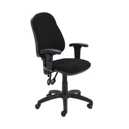 First Calypso Operator Chair With Adjustable Arms 640x640x985-1175mm Black Kf822875
