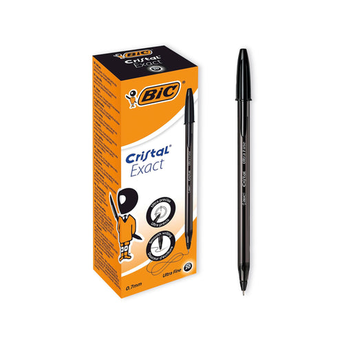 Bic Cristal Ballpoint Pens Ultra Fine 0.7mm Black – (Pack of 20)