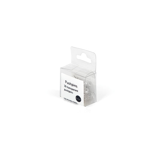 Bi-office Push Pins Clear/Transparent – (Pack of 25)