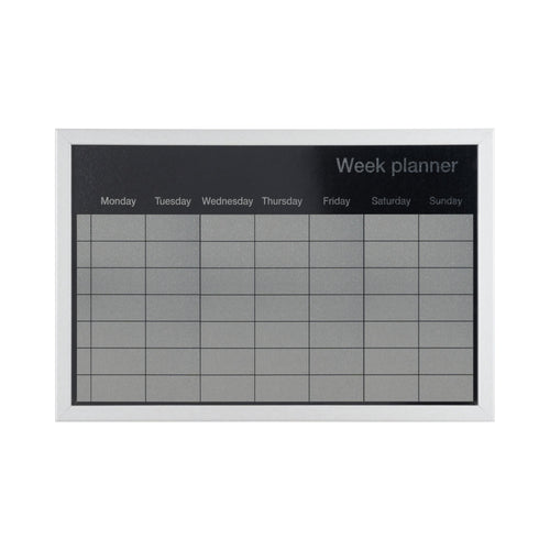 Bi-office Magnetic Weekly Silver Finish Planner Grey Frame 60x40cm Mm03108529