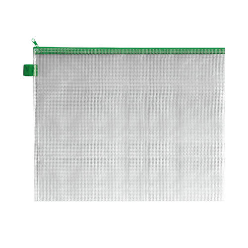 Bds Mesh Zip Bag 405x315mm Green Zipper – (Pack of 5)