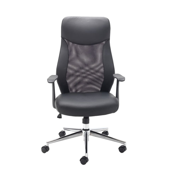First High Back Operators Chair Mesh Back Black Kf74830