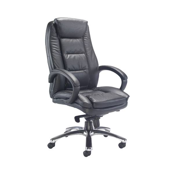 Avior Tuscany High Back Executive Chair 690x780x1140-1220mm Leather Black Kf72583