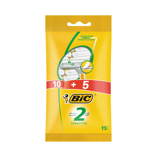 BIC 2 Disposable Razor 10+5 – (Pack of 15)