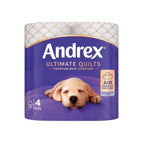 Andrex Ultimate Quilts Toilet Roll 3-ply 115 Sheets Per Roll – (Pack of 24)