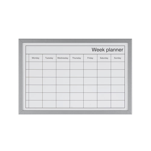 Bi-office Magnetic Weekly Planner Whiteboard Grey Frame 60x40cm Mm03000839