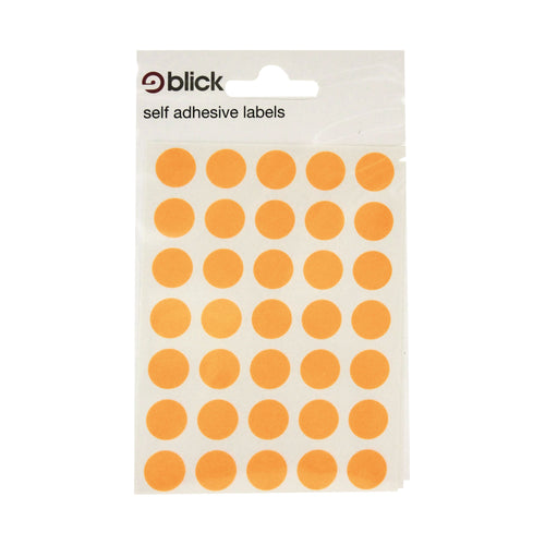 Blick Fluorescent Labels In Bags Round 13mm Dia 140 Per Bag Orange – (Pack of 2800)
