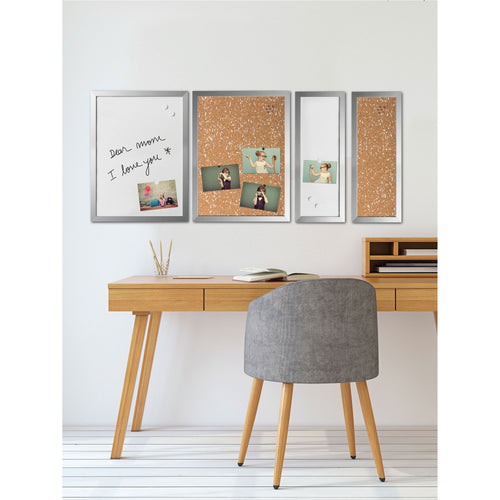 Bi-office Positive Flow Metallic Silver Message Boards – (Pack of 4)