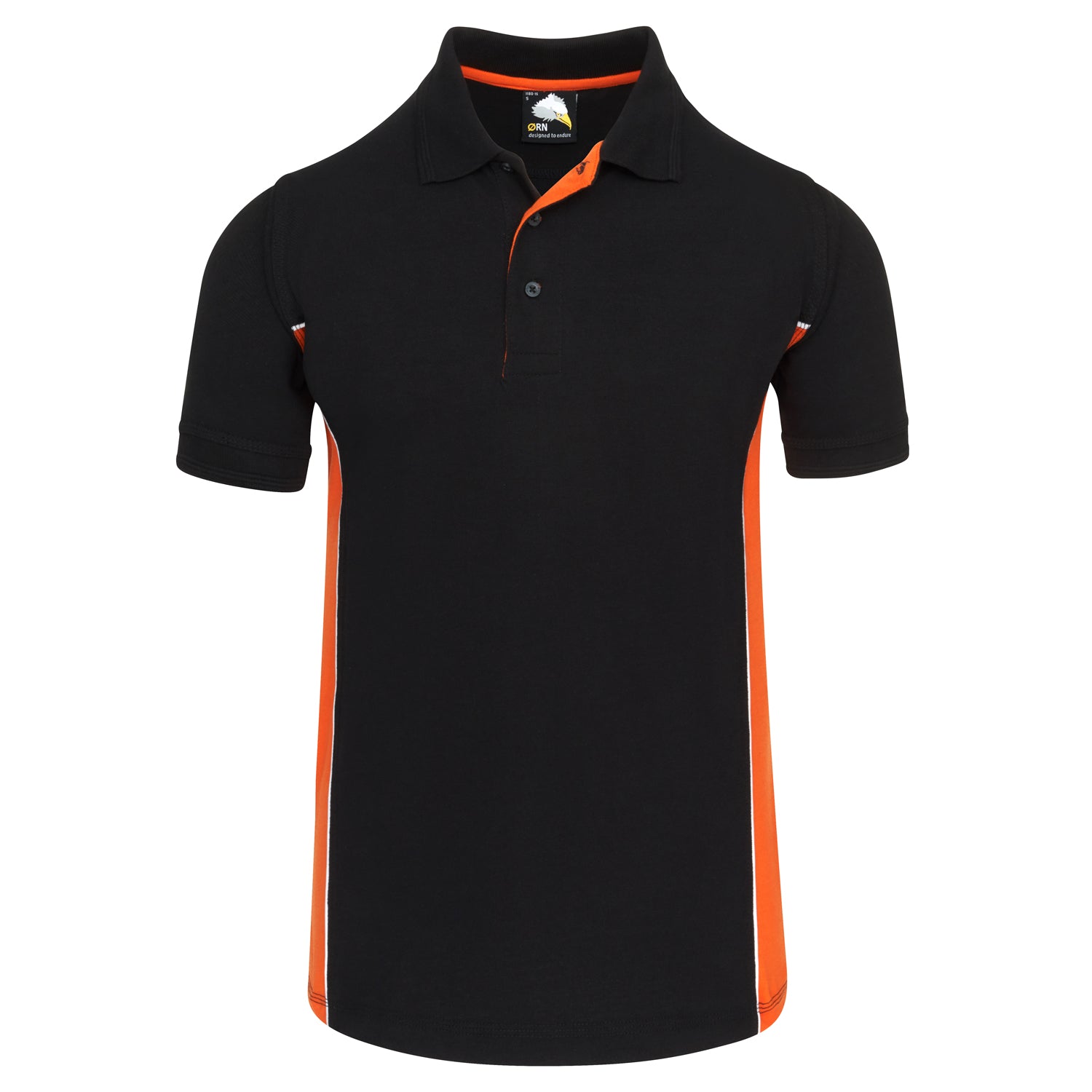 ORN Silverswift Two Tone Workwear Polo Shirt - Black/Orange