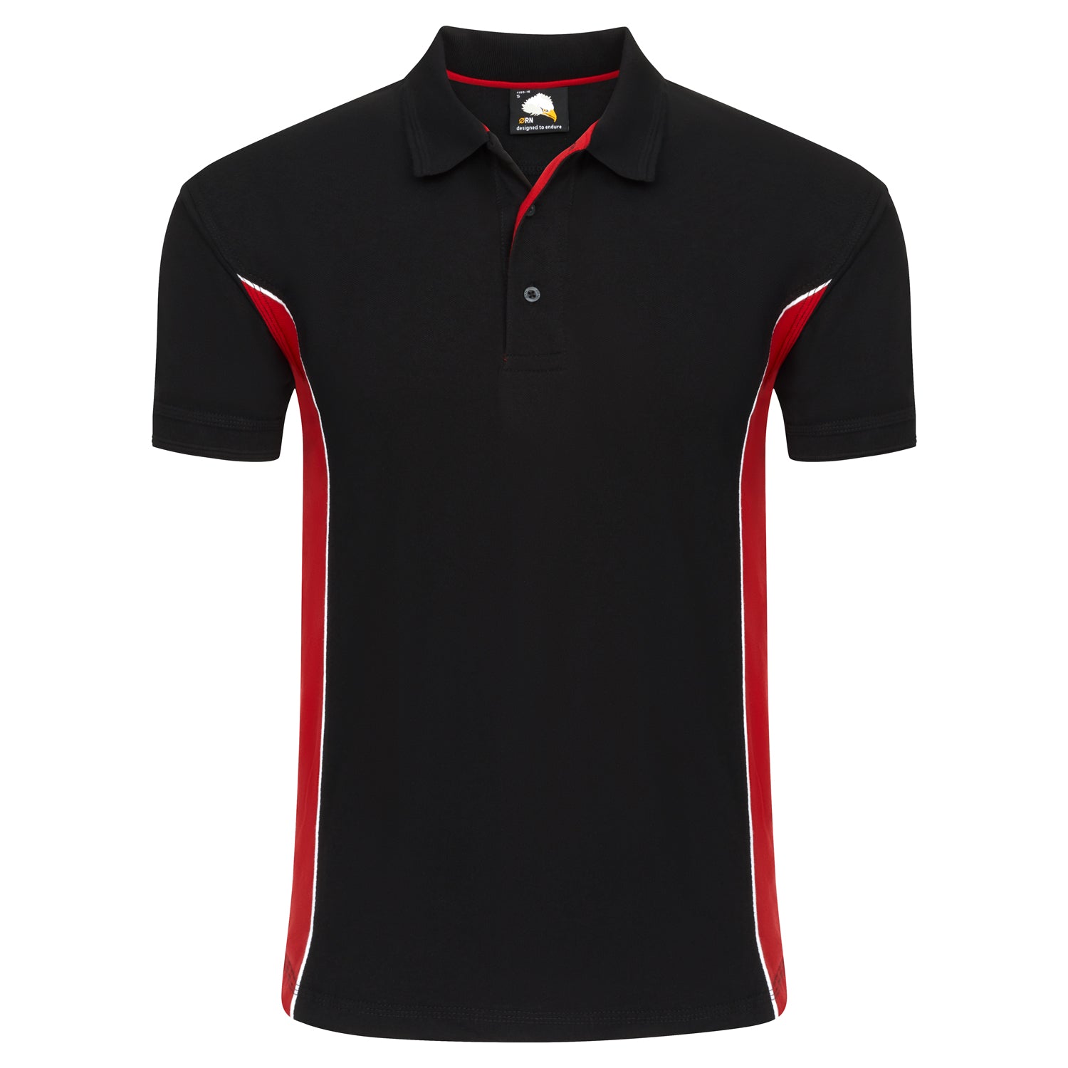 ORN Silverswift Two Tone Workwear Polo Shirt - Black/Red