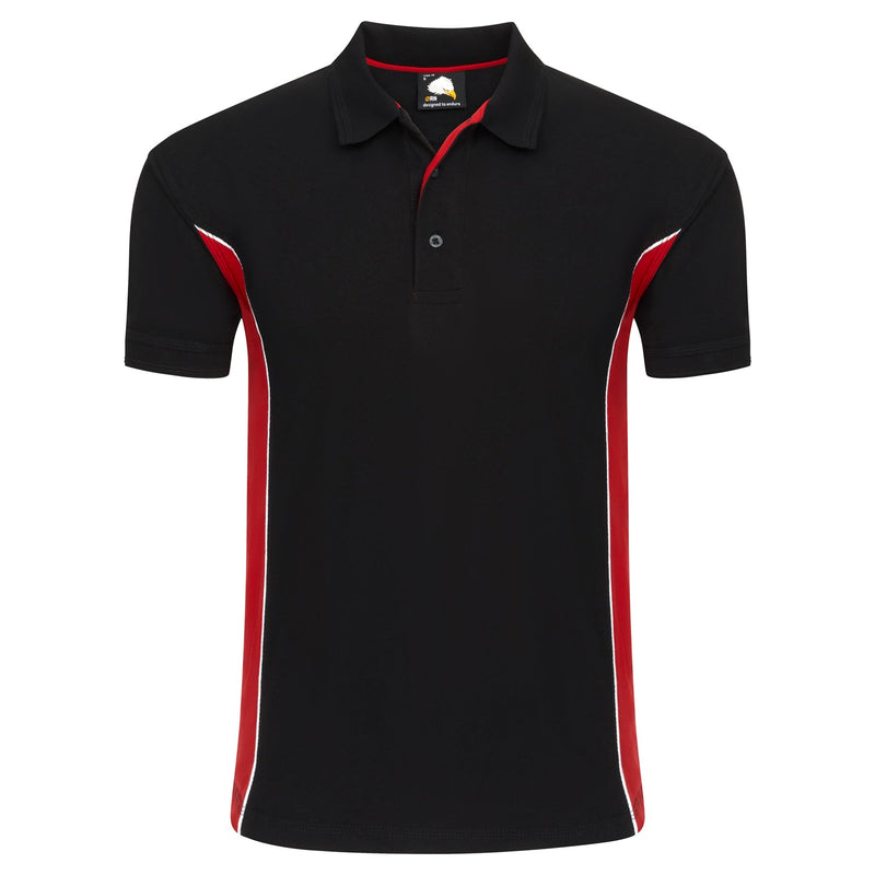 ORN Silverswift Two Tone Workwear Polo Shirt - Black/Red