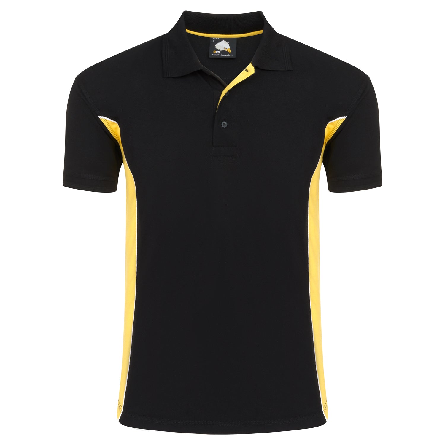ORN Silverswift Two Tone Workwear Polo Shirt - Black/Yellow