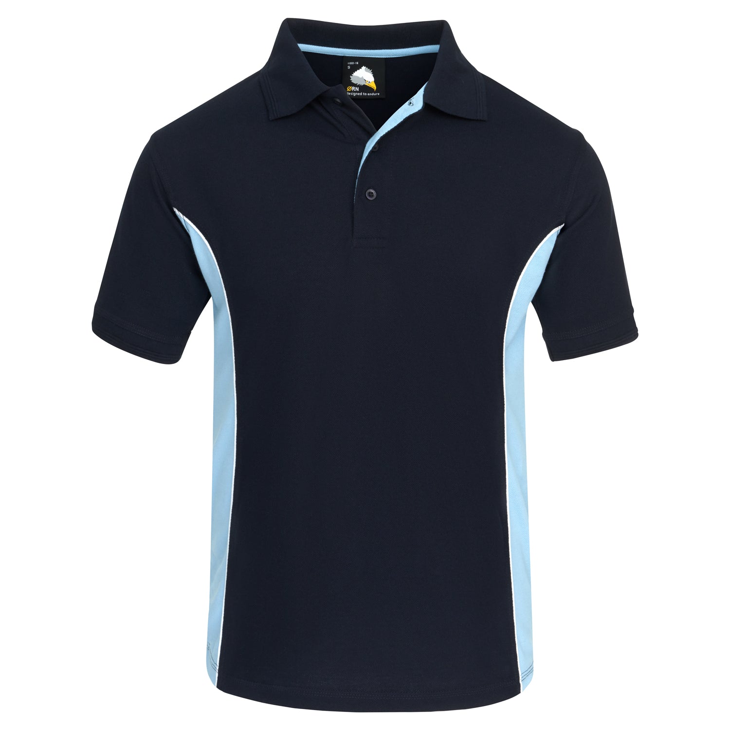 ORN Silverswift Two Tone Workwear Polo Shirt - Navy/Sky Blue