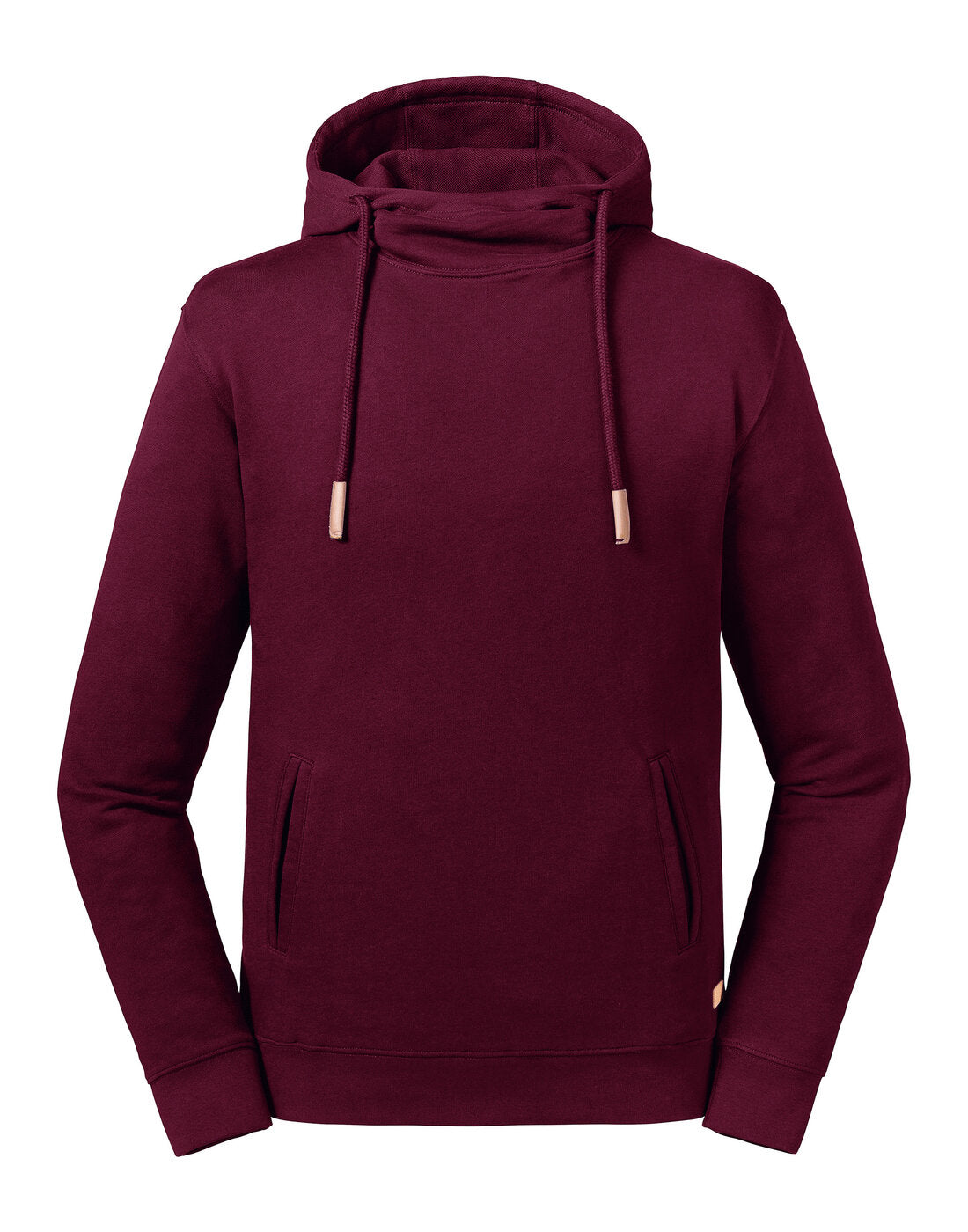 Russell Pure Prganic High Collared Hoodie Burgundy