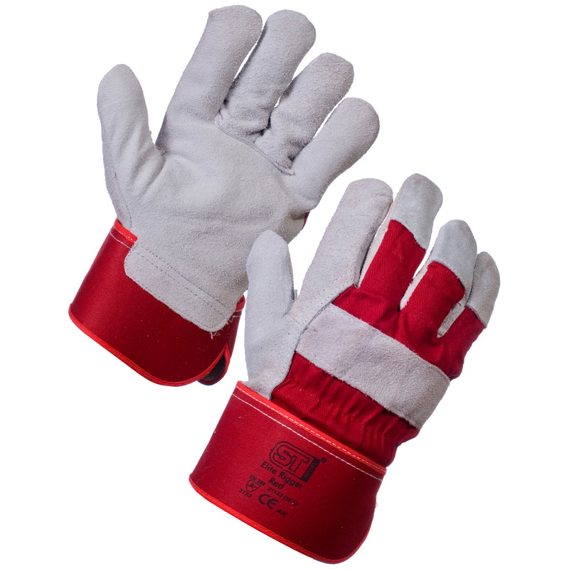 Supertouch Elite Rigger Gloves in Grey and red colour