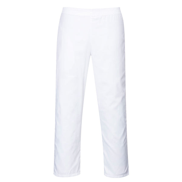 Portwest 2208 Bakers Trousers for the food industry in white.