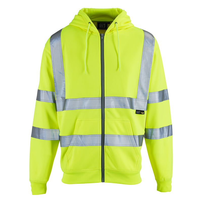 Supertouch Full Zip Hi Vis Hoodie in yellow cololur