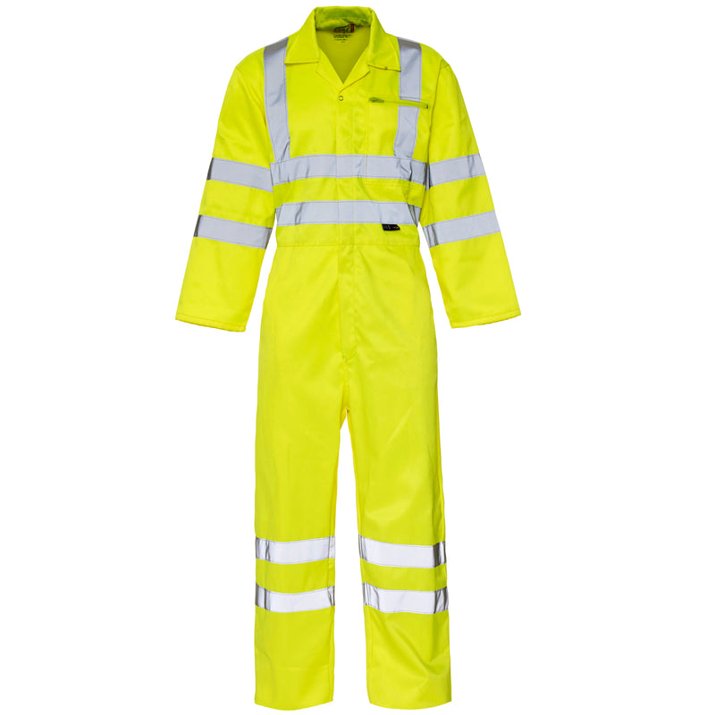Full-body protection with a Supertouch Yellow Hi Vis Coverall.