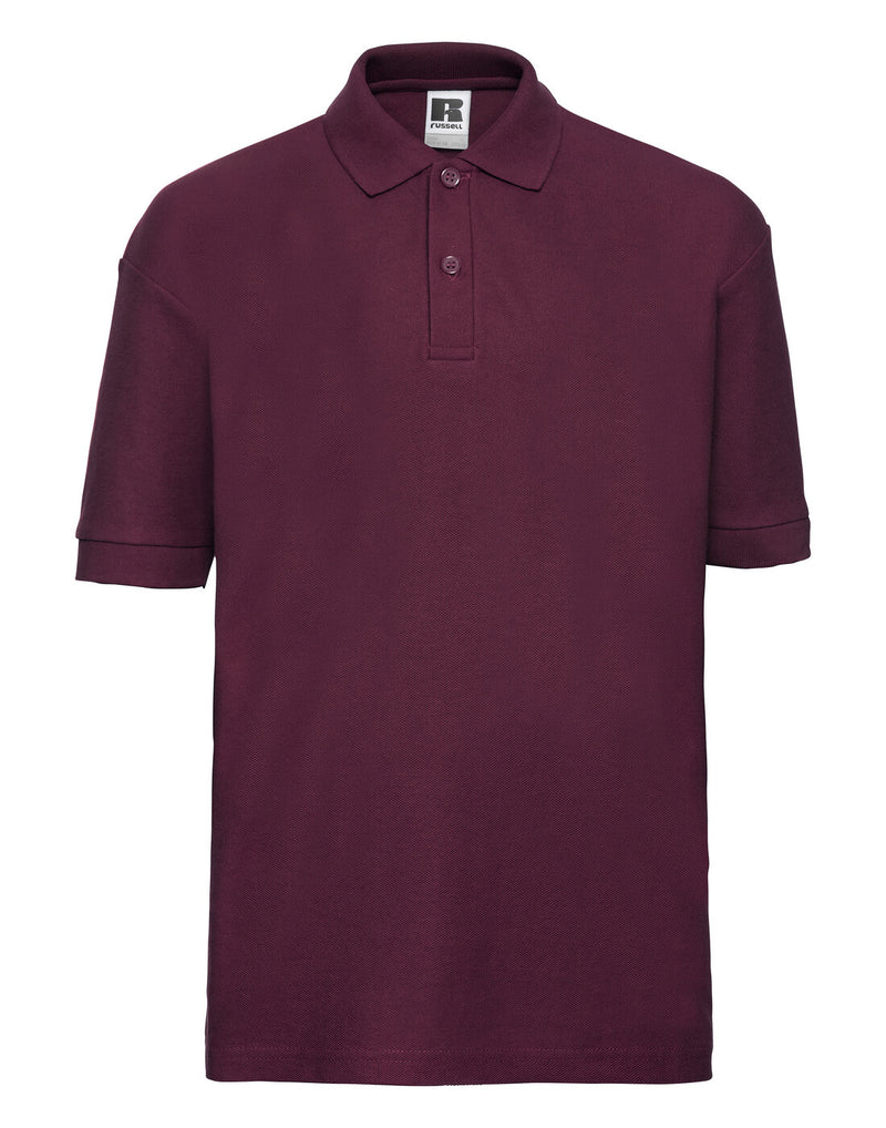 Russell Kids Classic Polycotton Polo Burgundy