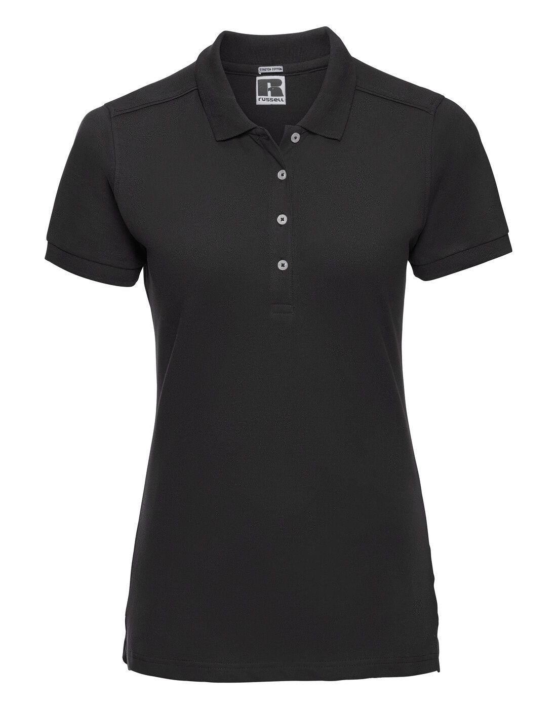 Russell Ladies Fitted Stretch Polo Black