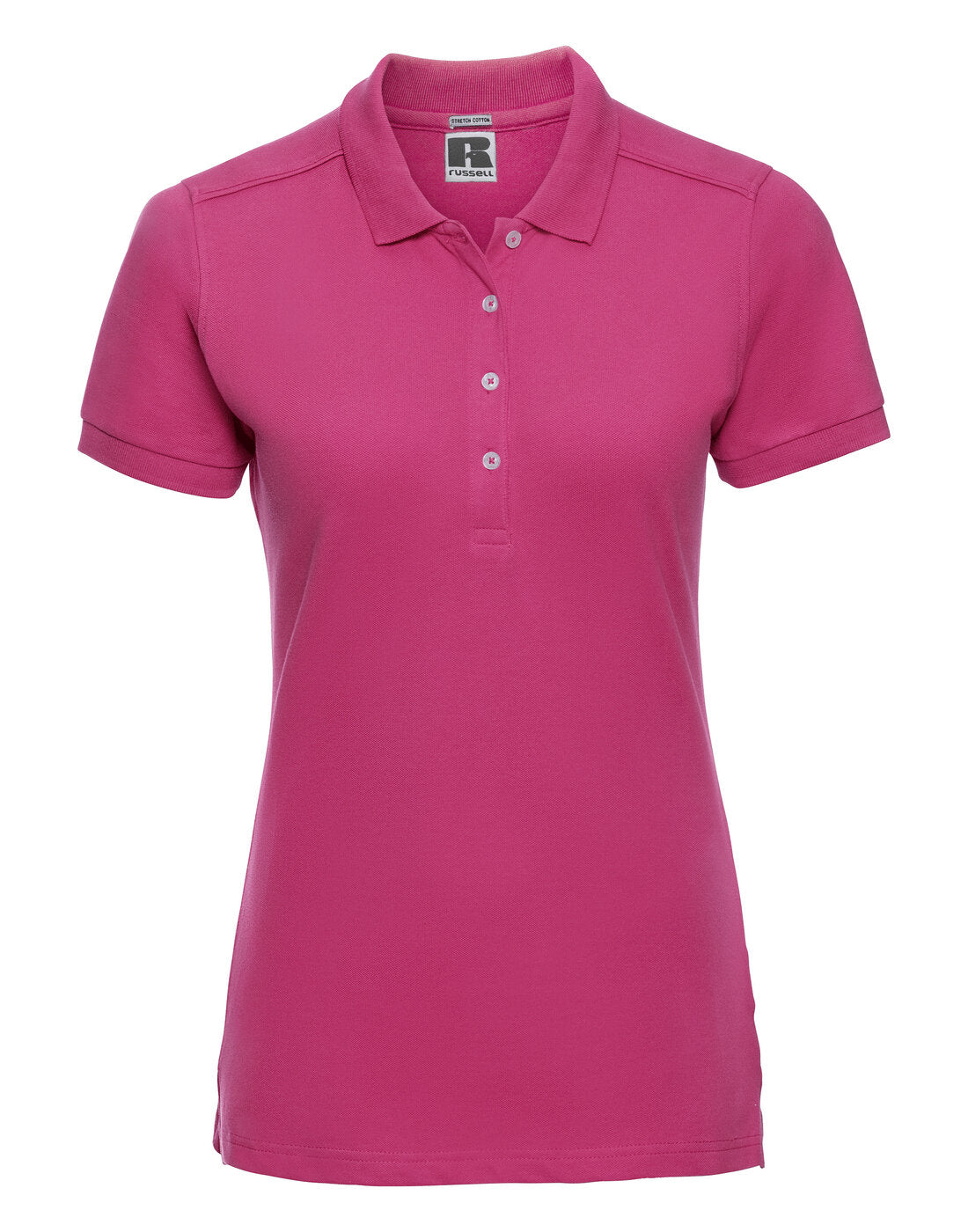 Russell Ladies Fitted Stretch Polo Fuchsia