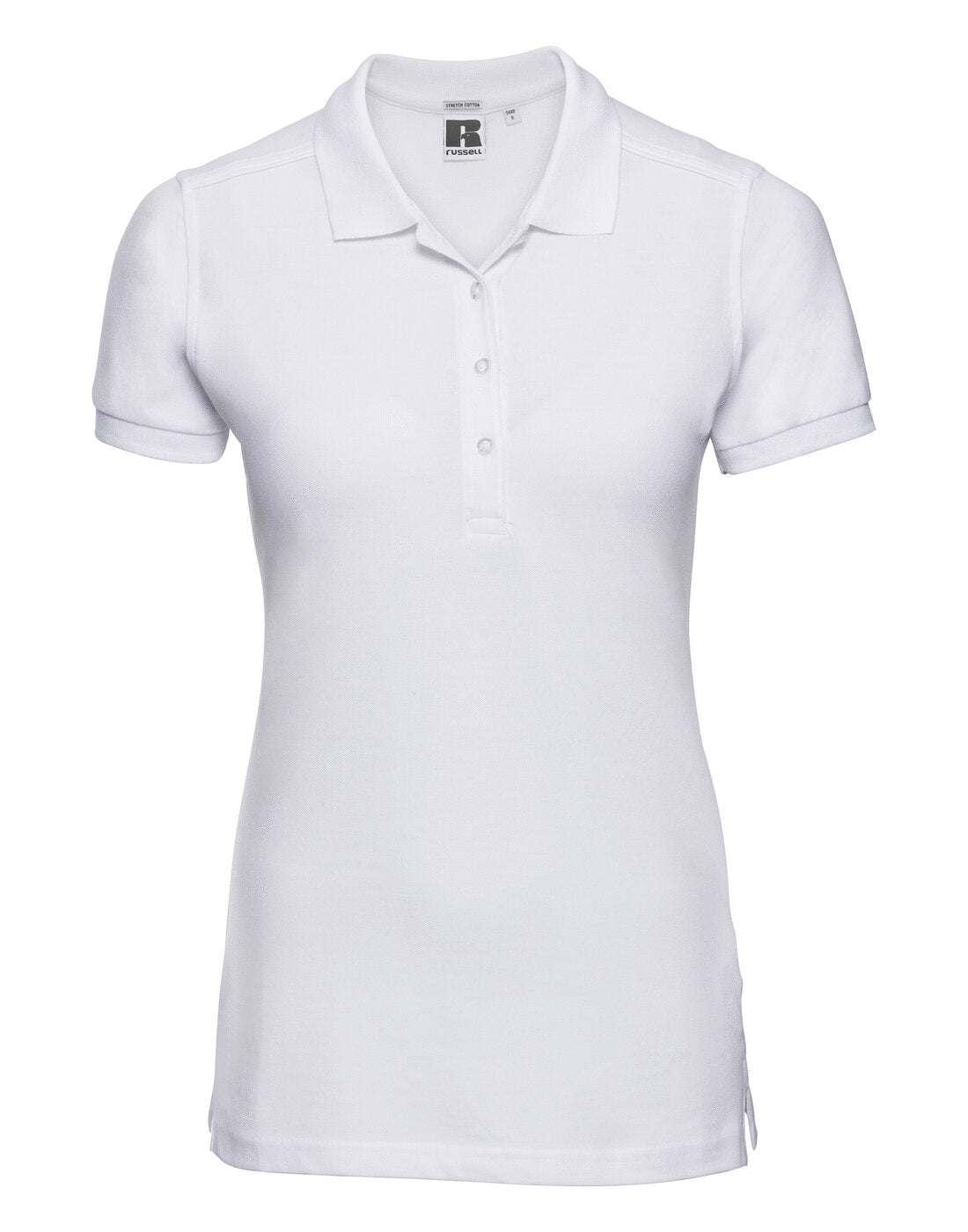 Russell Ladies Fitted Stretch Polo White