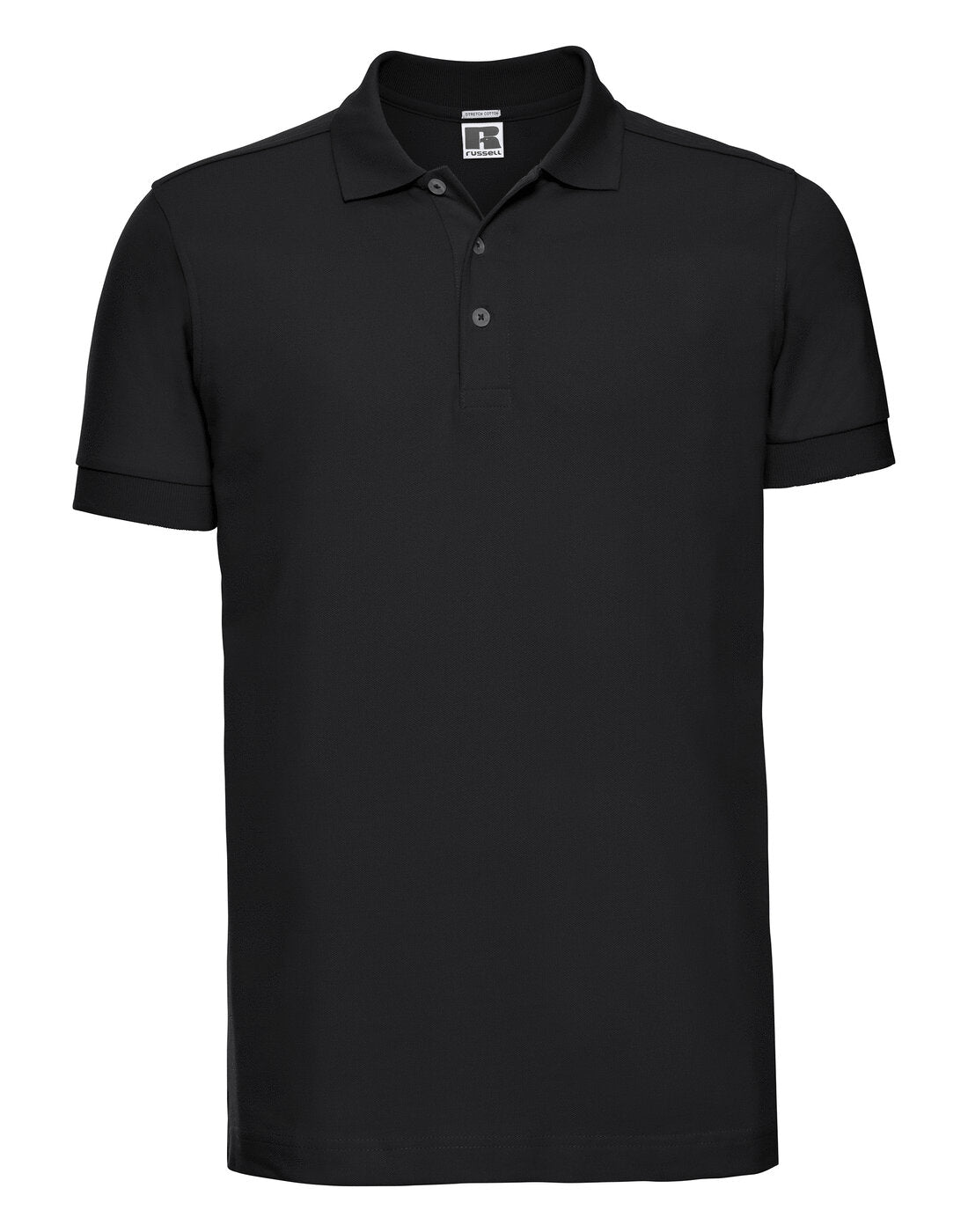 Russell Mens Fitted Stretch Polo Black
